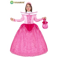 Vestito Carnevale da Principessa Aurora Bambina Costume Travestimento Mascherato