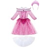 Costume Principessa Aurora Neonata – Abito da Favola Rosa con Corona e Tulle | 10–36 Mesi | Design Italiano