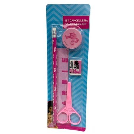Set Cancelleria 5pz Barbie – Kit Scolastico Completo con Accessori Decorati"