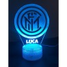 Lampada led FC.Inter Personalizzabile plexiglass personalizzata Luce Notte idea regalo Calcio cm 20