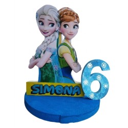 Centrotavola 3D Frozen Anna ed Elsa Personalizzato – Decorazione Compleanno in Polistirolo