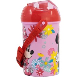 Borraccia Pop-Up Minnie Disney in Plastica con Tracolla scuola e tempo libero Bambina