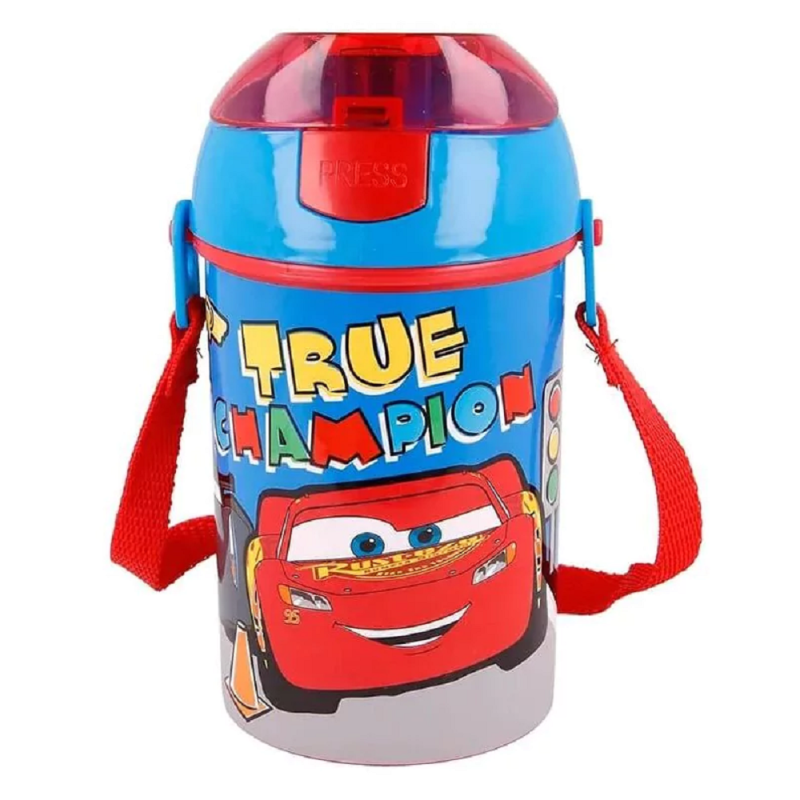 Borraccia Pop-Up Cars Disney con Tracolla – 450 ml – Saetta McQueen