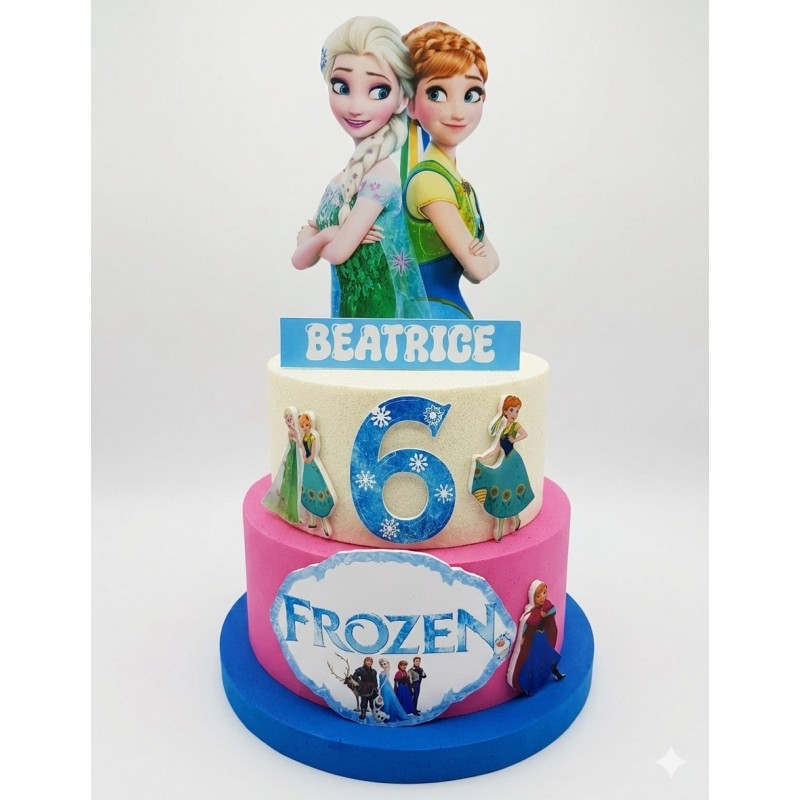 Torta Scenografica Frozen Personalizzata Nome Età – Disney 70 cm