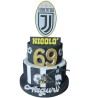 Torta di Compleanno Juventus in Polistirolo Personalizzata – Bianco e Nero con Nome e Numero