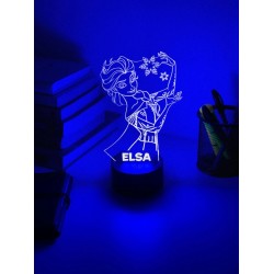 Lampada LED Frozen Personalizzabile in Plexiglass - Luce Notte RGB, Idea Regalo Elegante, Altezza 20 cm