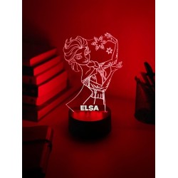 Lampada LED Frozen Personalizzabile in Plexiglass - Luce Notte RGB, Idea Regalo Elegante, Altezza 20 cm