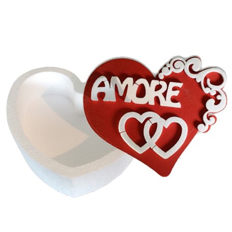 Scatola a Cuore in Polistirolo – Box Colazione o Regalo Romantico per San Valentino, Anniversario o Occasioni Speciali