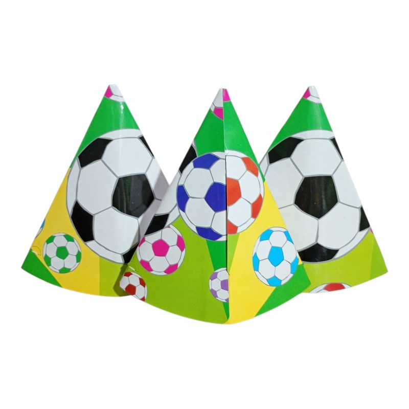 Cappellini in Carta Tema Calcio – Set 3 Pezzi per Feste e Compleanni - 20 cm