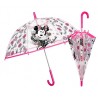 Ombrello Automatico Trasparente Minnie Disney Bambina – Cupola Antivento 8 Bacchette 45 cm con Apertura Sicura