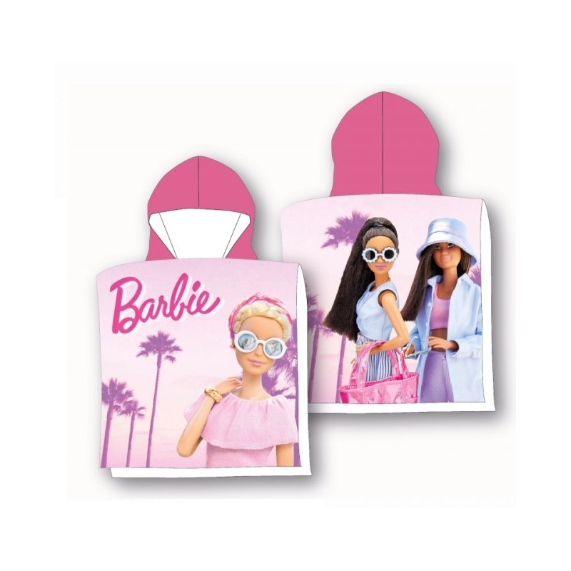 "Poncho Mare Barbie per Bambina - Accappatoio in 100% Poliestere, Dimensioni 50x100cm"
