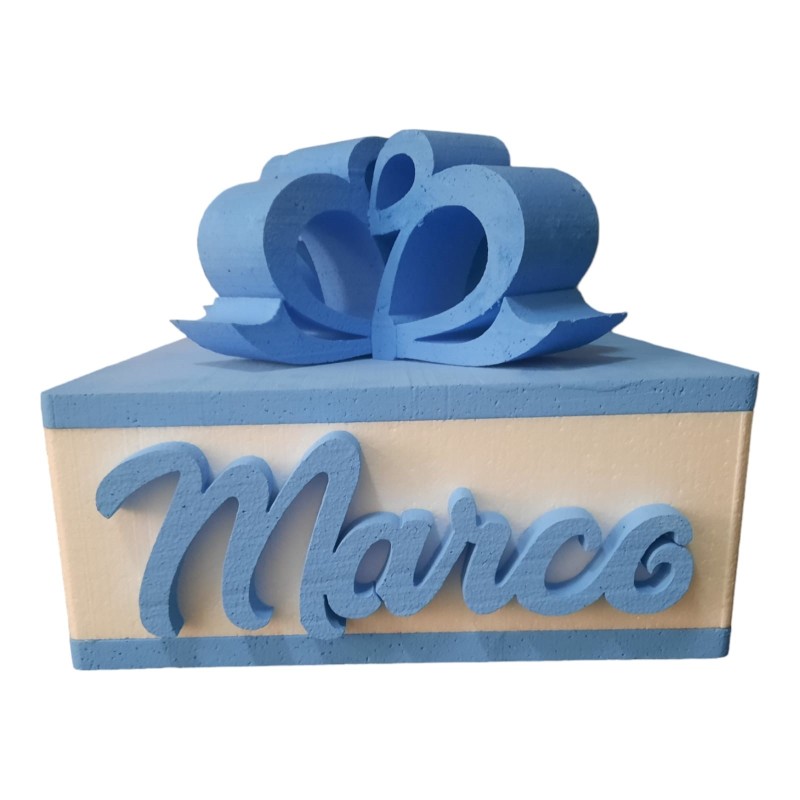 Scatola Regalo Personalizzata con Nome e Colore – 50x50 cm con Coperchio e Fiocco 3D Elegante