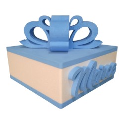 Scatola Regalo Personalizzata con Nome e Colore – 50x50 cm con Coperchio e Fiocco 3D Elegante