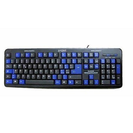 Tastiera Cuore NeroAzzurro XM-011 con Cavo USB – Design Sportivo, Tasti Silenziosi, Alta Precisione per PC e Laptop