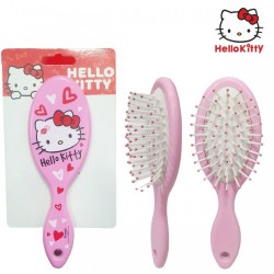 Spazzola per Capelli Hello Kitty Rosa Compatta da Borsa Antistrappo e Delicata