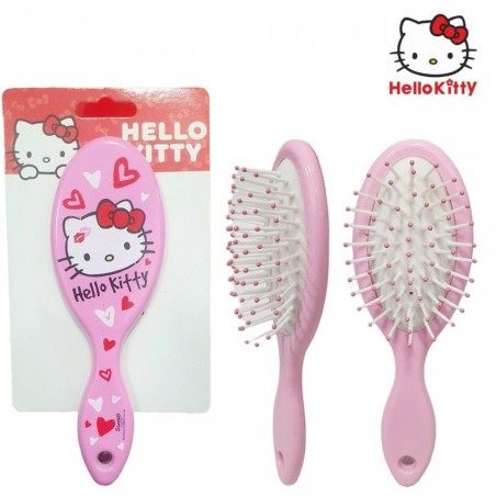 Spazzola per Capelli Hello Kitty Rosa Compatta da Borsa Antistrappo e Delicata