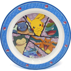 Set 5 Pezzi per Microonde Pokemon (Piatto Piatto + Piatto Fondo + Bicchiere + 2 Posate)