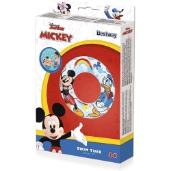 Ciambella Salvagente Gonfiabile per Bambini Mickey Mouse - 56 cm, Divertente Grafica con Topolino e Amici