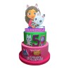 Torta Compleanno 3D Gabby e la Casa delle Bambole – Personalizzata con Nome e Età – Decorazione in Polistirolo Glitterato H70 cm