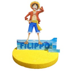 Centrotavola One Piece Personalizzato con Nome ed Età – Decorazione Compleanno Bambino in – Cake Topper Scenografico Tema Pirati
