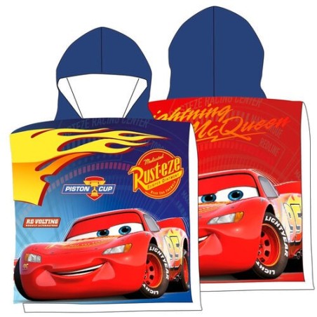 Telo Accappatoio Poncho 110x55 cm in Microfibra Disney Cars - Asciugamano Poncho Bambino"