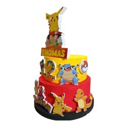 Torta Scenografica Pokémon Personalizzata con Nome e Età 70 cm – Torta Finta in Polistirolo per Festa di Compleanno Bambini