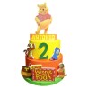 Torta di Compleanno Winnie the Pooh Personalizzata – Polistirolo 3D a 3 Livelli con Nome ed Età – Decorazione Festa Bambini