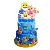 Torta scenografica Baby Shark personalizzata in polistirolo 3D – Decorazione compleanno bambini con nome e numero – Festa a tema