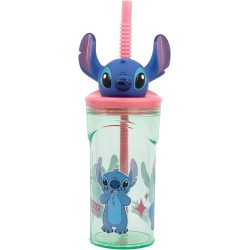 "Bicchiere con Cannuccia Stitch Disney 3D - Praticità e Divertimento per Bambini"
