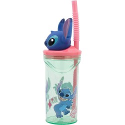 "Bicchiere con Cannuccia Stitch Disney 3D - Praticità e Divertimento per Bambini"