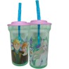 Bicchiere con Cannuccia Disney Frozen – Anna, Elsa e Olaf – Capacità 460 ml