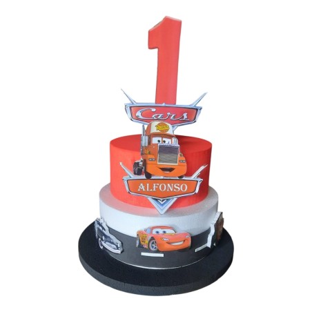 Torta Scenografica in Polistirolo Cars Disney Personalizzata - Decorazioni per Compleanni e Feste