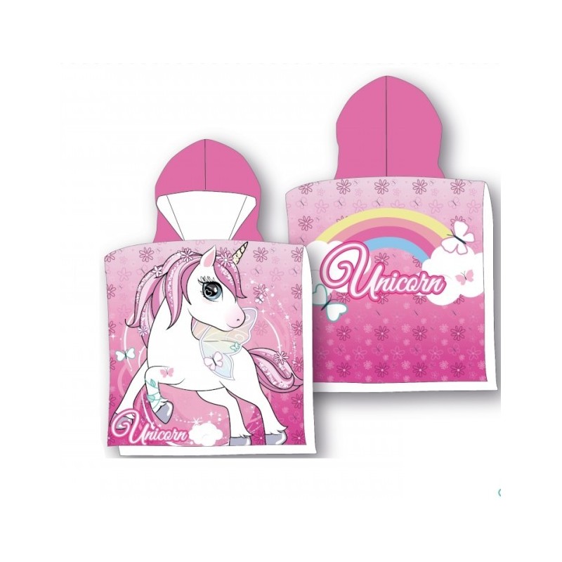 Poncho Mare Unicorno per Bambina - Accappatoio 100% Poliestere, 50x100cm"
