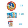 "Coordinato per Feste Compleanno - Kit Festa di Sonic: Piatti, Bicchieri e Tovaglioli di Carta"