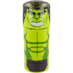 Borraccia Hulk Bambini 350ml | Bottiglia Sagomata con Beccuccio Ripiegabile Plastica Senza BPA Scuola, Sport e Tempo Libero