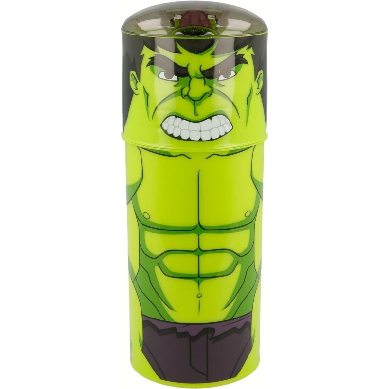 Borraccia Hulk Bambini 350ml | Bottiglia Sagomata con Beccuccio Ripiegabile Plastica Senza BPA Scuola, Sport e Tempo Libero