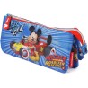 Astuccio Bustina Porta Colori Mickey Disney - 3 Scomparti con Cerniera