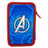 Astuccio Avengers Marvel 3 Zip Completo 44 Pezzi | Portacolori con Pennarelli Giotto Turbo Color Multiscomparto Originale