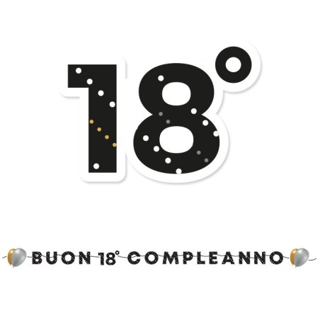 Festone Compleanno di Cartoncino 18 Anni Prestige - 600x25 cm