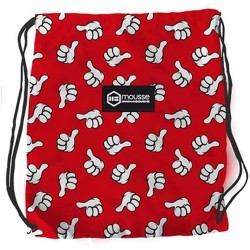 ZAINO in TNT BORSA TRACOLLA SACCA ZAINETTO MARE ESTATE ROSSO CON MANI PALESTRA 45x33 cm