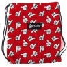 ZAINO in TNT BORSA TRACOLLA SACCA ZAINETTO MARE ESTATE ROSSO CON MANI PALESTRA 45x33 cm