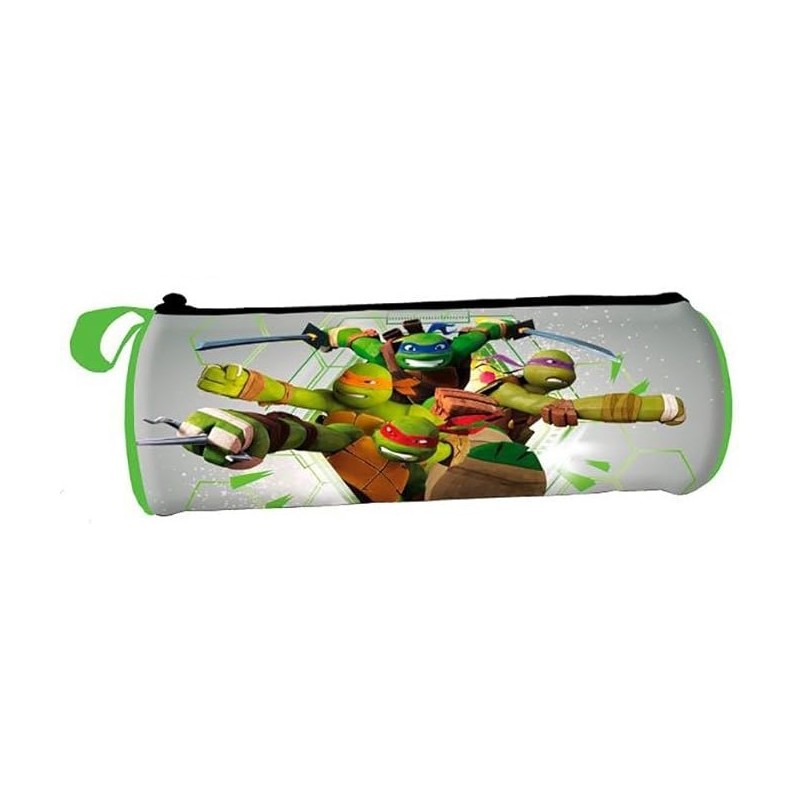 Tombolino Astuccio Scuola Tartarughe Ninja - Portacolori Cilindrico Premium per Bambini, 22x8x8 cm