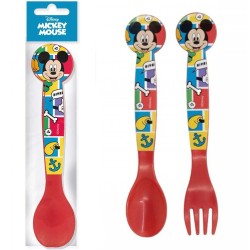 Set Posate Mickey Disney in Plastica BPA Free - Forchetta e Cucchiaio per Scuola e Tempo Libero