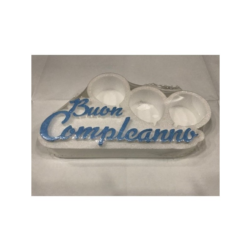 Decorazione Buon Compleanno 3D con Palloncini Porta Confetti - Centro Tavola Festa Compleanno Rosa e Celeste 50cm