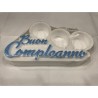 Decorazione Buon Compleanno 3D con Palloncini Porta Confetti - Centro Tavola Festa Compleanno Rosa e Celeste 50cm