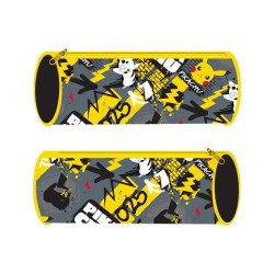 Astuccio Scuola Tombolino Pokemon - Portacolori Cilindrico Premium per Bambini, 22x8x8 cm