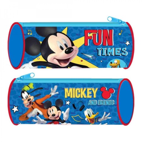 Astuccio Scuola Tombolino Mickey Mouse Disney - Portacolori Cilindrico Premium per Bambini, 22x8x8 cm