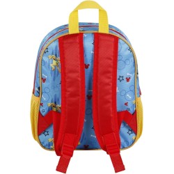 Zaino Scuola Asilo Materna Mickey & Pluto con Rilievo 3D - Scomparto Principale con Cerniera e Tasca Laterale in Rete