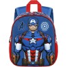 Zainetto Scuola Asilo Materna Capitan America Marvel con Rilievo 3D - Scomparto Principale e Due Tasche Laterali