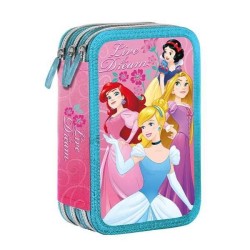 Astuccio Scuola Tre Piani Le Principesse Disney - Completo con 43 Pezzi e Colori Giotto Descrizione Dettagliata del Prodotto